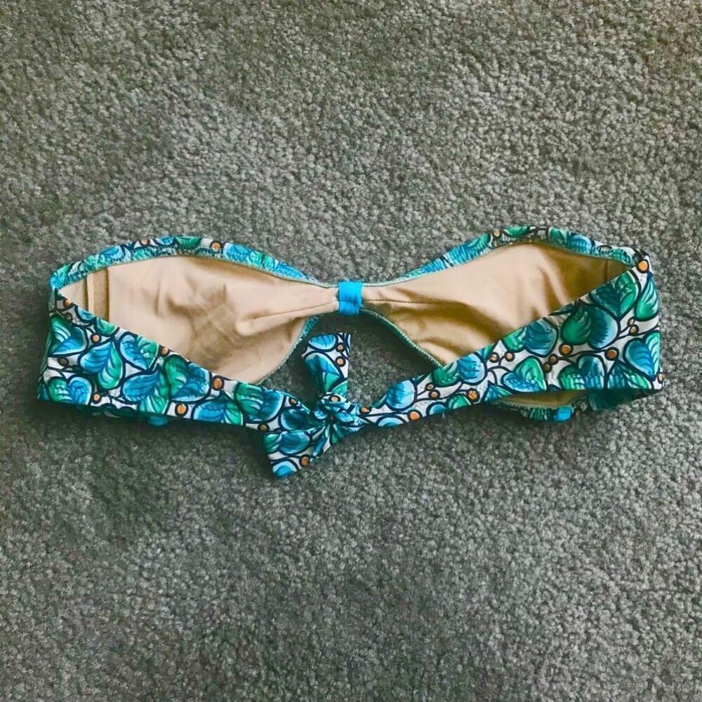 EUC J.Crew Blue Ivy Leaf Print Bikini | Size 6 - Picture 5 of 9